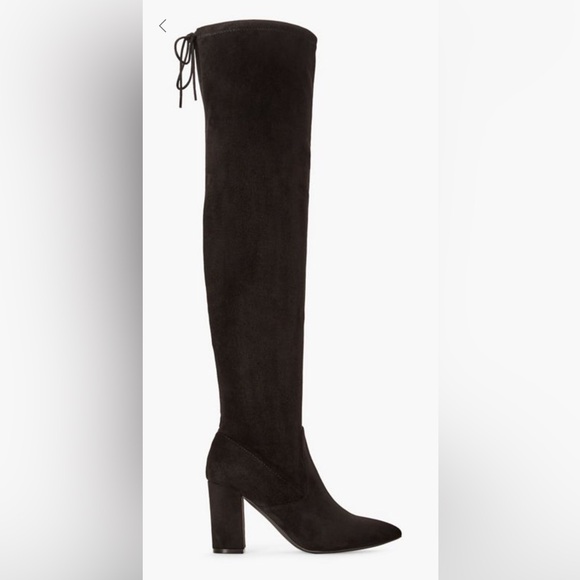 JustFab faux suede over-the-knee boots w/ tie. 3.4” heel - Picture 4 of 4